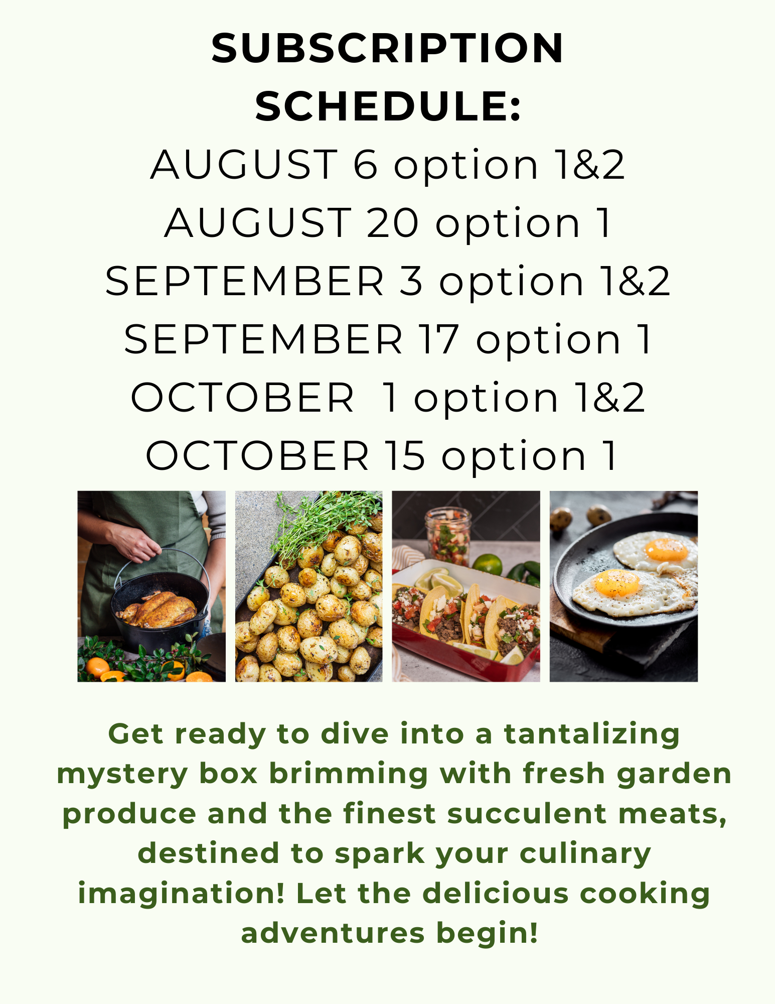 Subscription-MONTHLY farm basket (produce,eggs,& meat)
