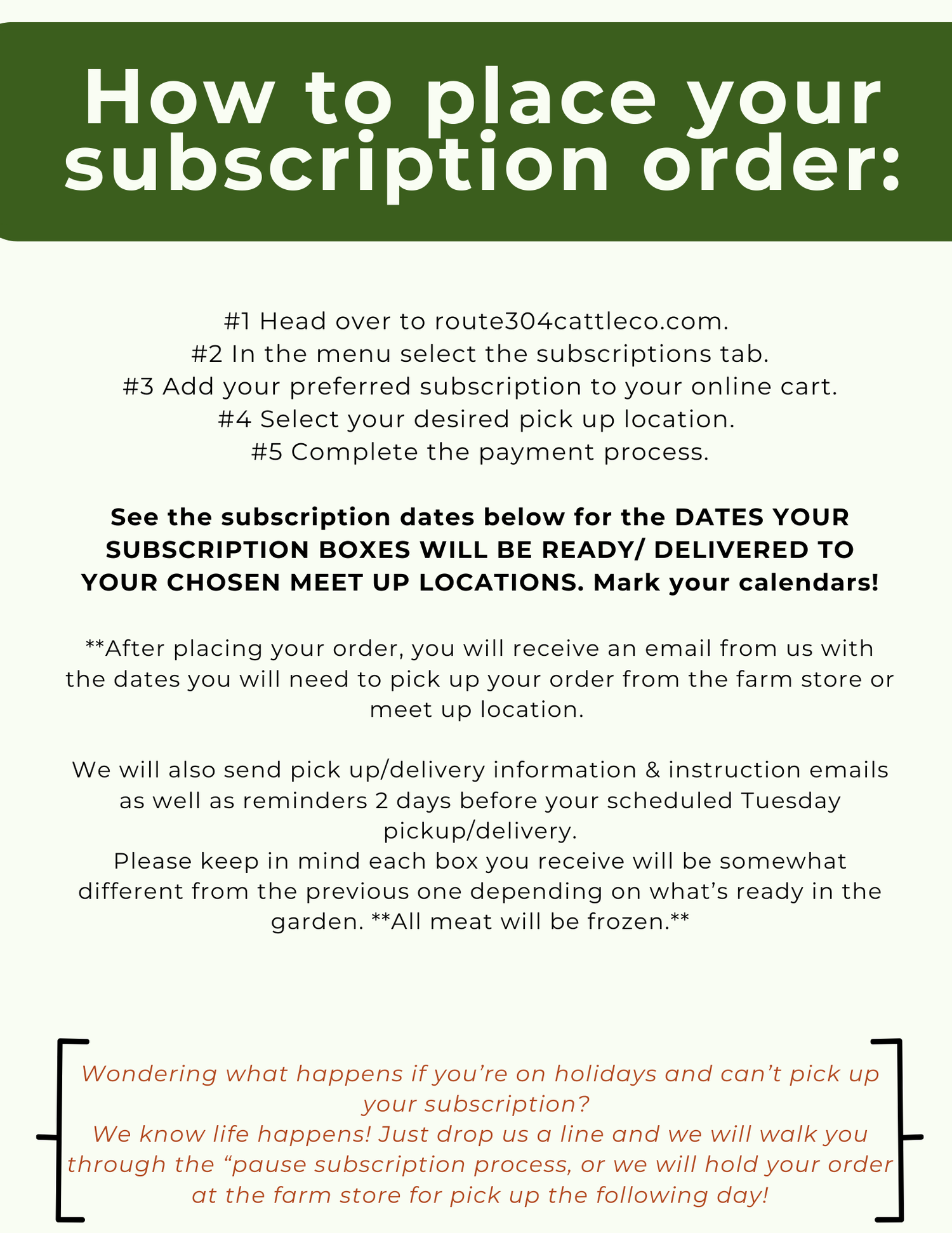 Subscription- BIWEEKLY farm basket (produce, eggs, & meat)