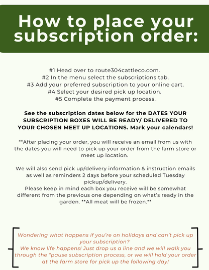 Biweekly Farm Basket Subscription (produce,eggs,&amp; meat)